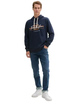 Hoodie Sweatshirt mit Logo-Print sky captain blue