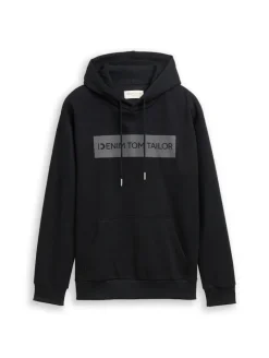 Hoodie Sweatshirt mit Print night watch black