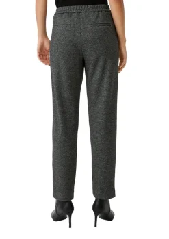 Hose mit Pepita-Muster schwarz