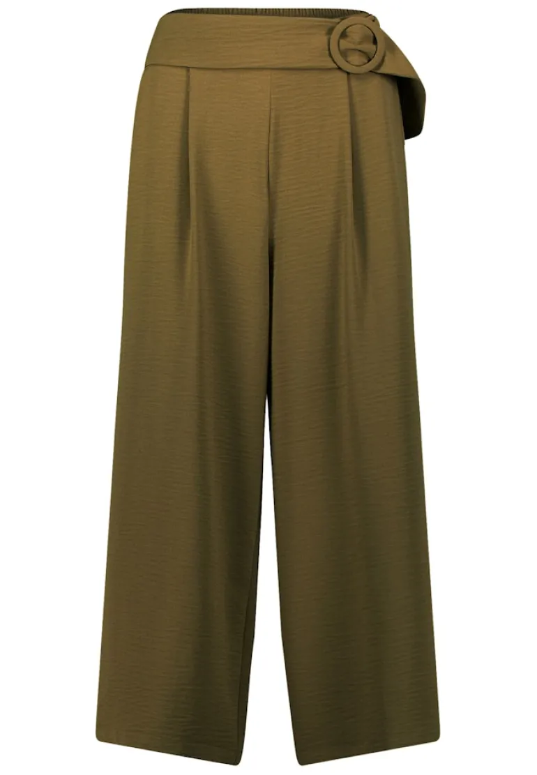 Hose mit weitem Bein und Gürtel 26 Inch dark olive