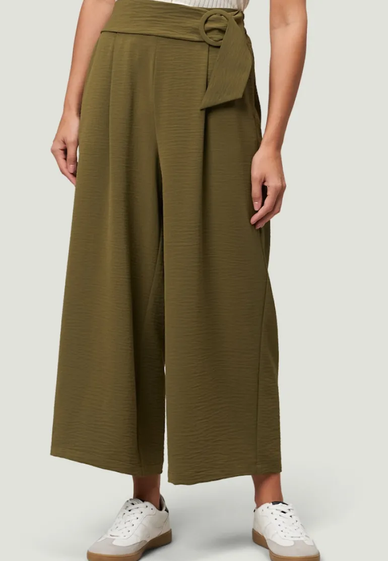 Hose mit weitem Bein und Gürtel 26 Inch dark olive