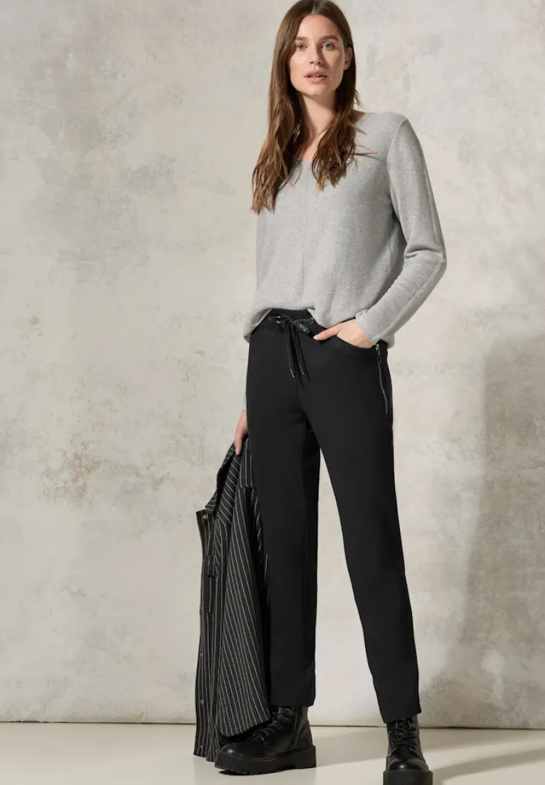 Hose mit Zipper Details black