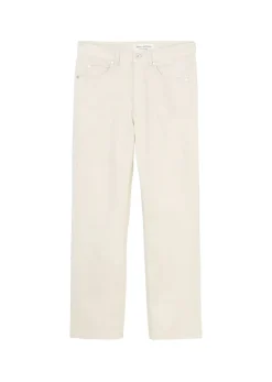 Hose Modell LINDE straight high waist cropped chalky stone