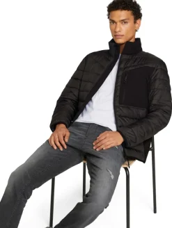 Hybrid Jacke mit Stehkragen black