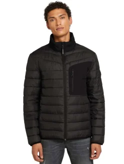 Hybrid Jacke mit Stehkragen black