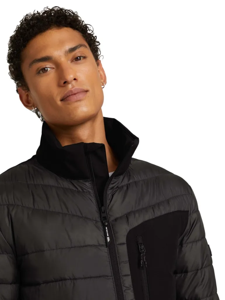 Hybrid Jacke mit Stehkragen black