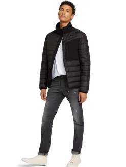 Hybrid Jacke mit Stehkragen black