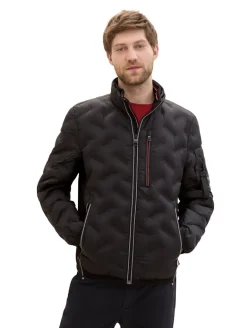 Hybrid Jacke mit verstaubarer Kapuze black