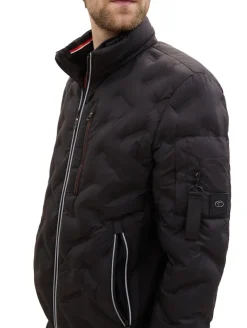 Hybrid Jacke mit verstaubarer Kapuze black