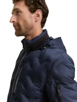Hybrid Steppjacke mit verstaubarer Kapuze sky captain blue