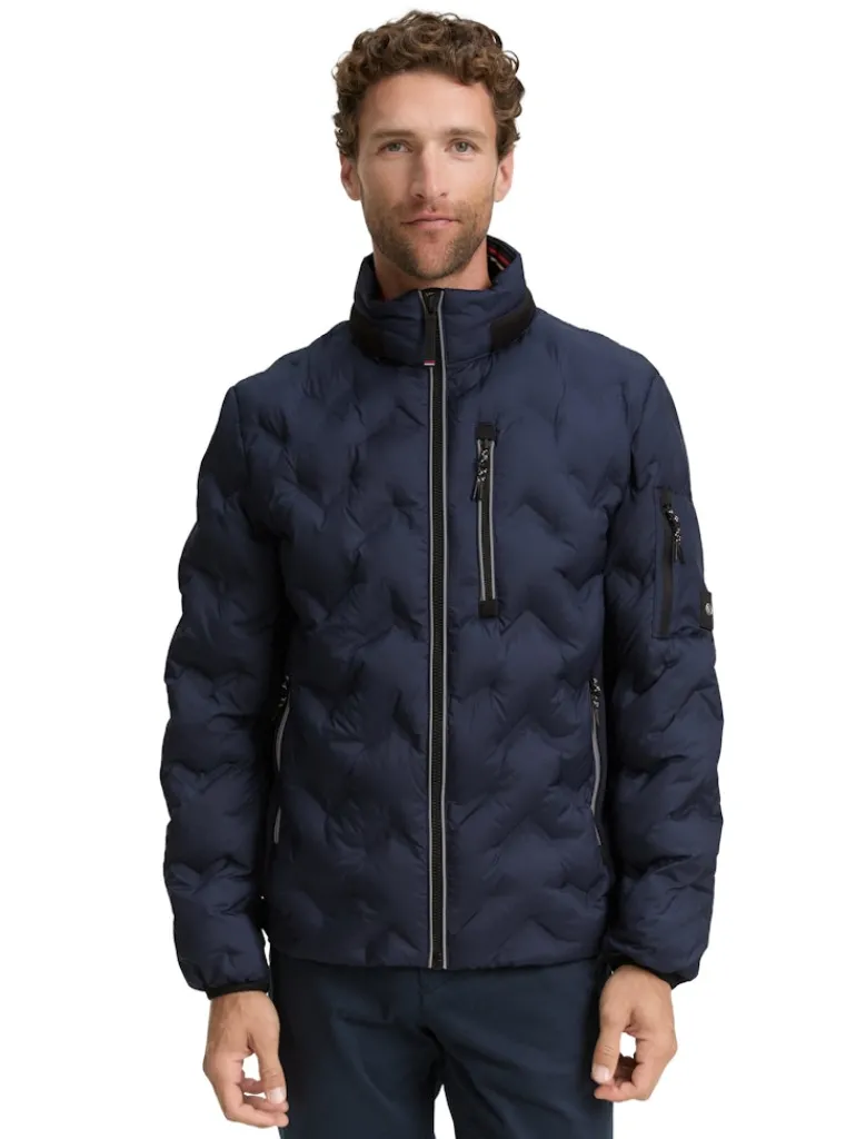 Hybrid Steppjacke mit verstaubarer Kapuze sky captain blue