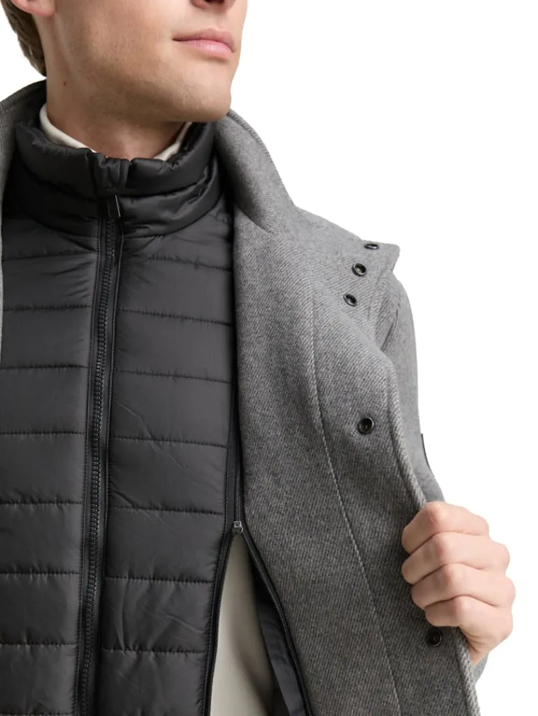 2-in-1 Wolljacke mit abnehmbarer Innenjacke light stone grey wool twill