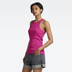Italian army ultra slim tank top wmn fuchsia red