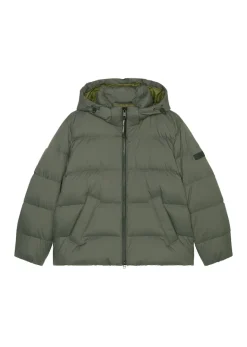 Jacket, puffer, short, det. hood, welt pockets copley brown