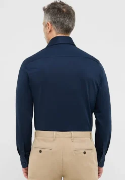 Japanese Knitted Single-Jersey Langarm navy