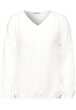 Jaquard-Bluse vanilla white