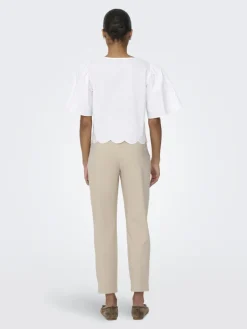 JDYALICE S/S TIE TOP WVN bright white