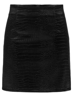 JDYALMA PU CROCO SKIRT WVN black