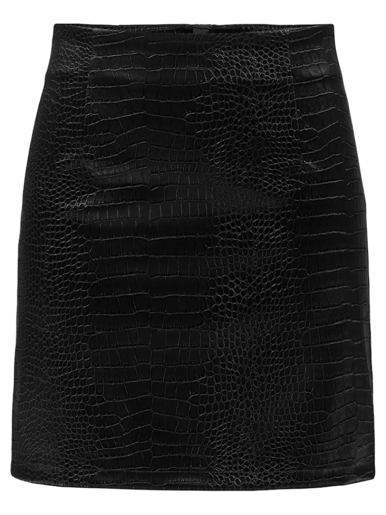 JDYALMA PU CROCO SKIRT WVN black