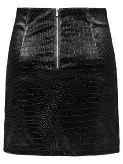 JDYALMA PU CROCO SKIRT WVN black