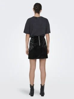JDYALMA PU CROCO SKIRT WVN black
