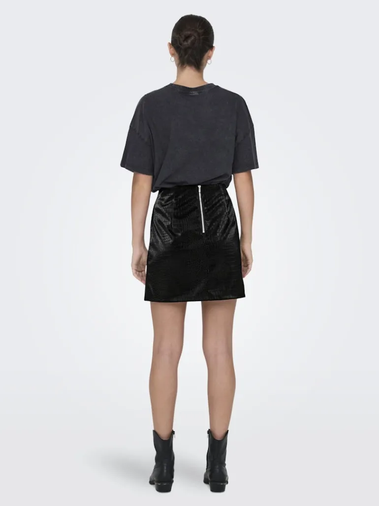 JDYALMA PU CROCO SKIRT WVN black