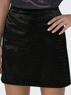 JDYALMA PU CROCO SKIRT WVN black
