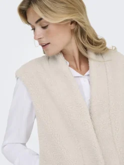 JDYBIRDY LIFE TEDDY OPEN VEST OTW NOOS pumice stone