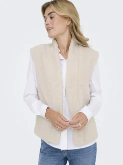 JDYBIRDY LIFE TEDDY OPEN VEST OTW NOOS pumice stone