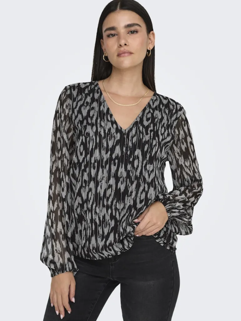 JDYCODY L/S V-NECK TOP WVN DIA black