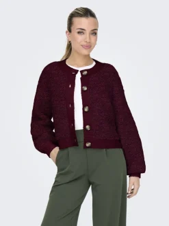 JDYEIRA LIFE L/S ONECK CARDIGAN KNT NOOS cabernet