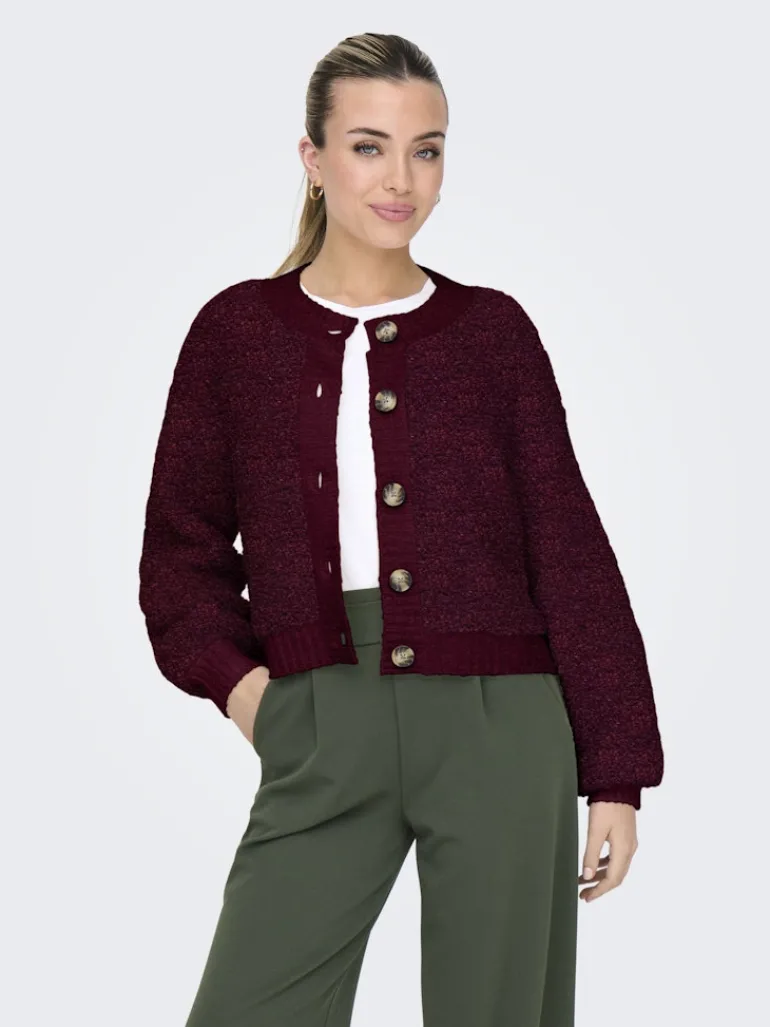 JDYEIRA LIFE L/S ONECK CARDIGAN KNT NOOS cabernet
