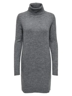 JDYELANORA L/S COWLNECK DRESS KNT NOOS dark grey melange