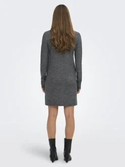 JDYELANORA L/S COWLNECK DRESS KNT NOOS dark grey melange