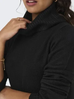 JDYELANORA L/S COWLNECK DRESS KNT NOOS black