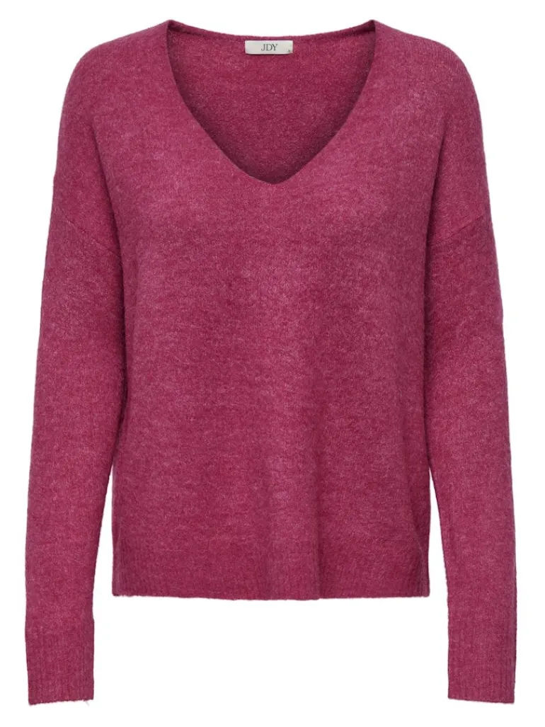JDYELANORA L/S V-NECK PULLO. KNT NOOS granita
