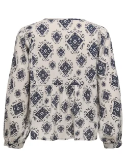 JDYELO L/S TASSEL TOP WVN EXP black