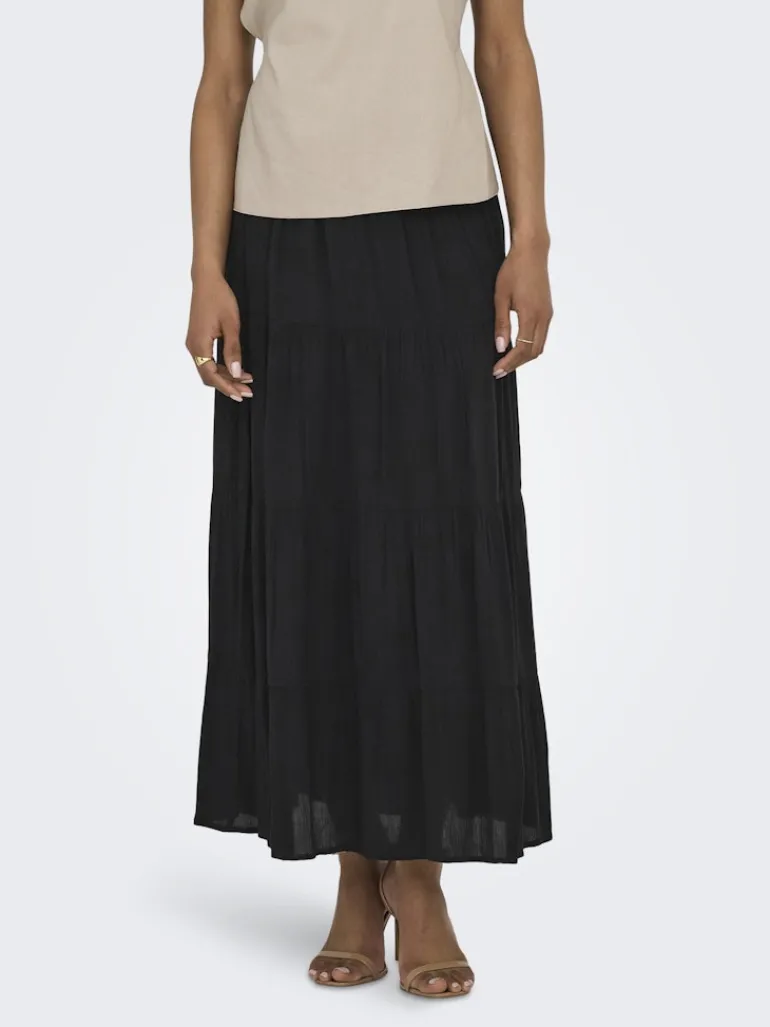 JDYESME LIFE HW MIDI SKIRT WVN black