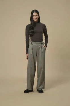 JDYGEGGO MIA LONG CHECK PANT JRS NOOS cobblestone1