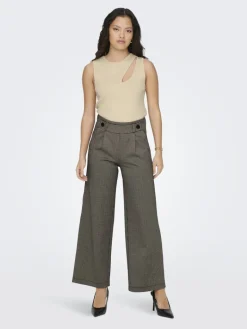 JDYGEGGO MIA LONG CHECK PANT JRS NOOS cobblestone1