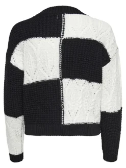 JDYJUSTY L/S MIX STRUC PULLOVER KNT NOOS black
