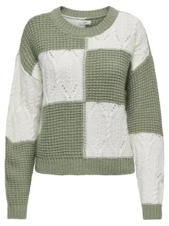 JDYJUSTY L/S MIX STRUC PULLOVER KNT NOOS sea spray
