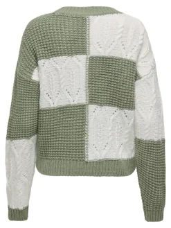 JDYJUSTY L/S MIX STRUC PULLOVER KNT NOOS sea spray