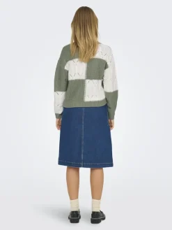 JDYJUSTY L/S MIX STRUC PULLOVER KNT NOOS sea spray