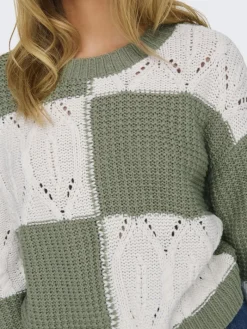 JDYJUSTY L/S MIX STRUC PULLOVER KNT NOOS sea spray