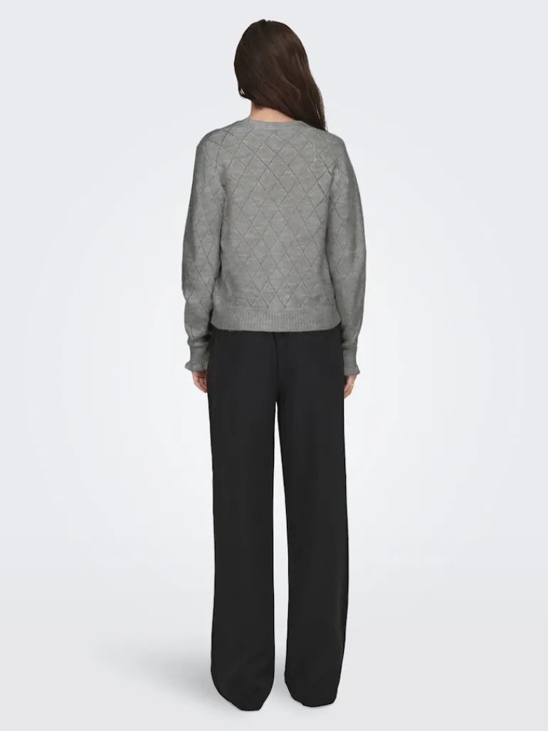 JDYLETTY L/S V-NECK STRUC CARDI KNT NOOS light grey melange