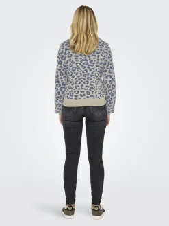 JDYLORRAINE ANIMAL L/S PULLOVER KNT NOOS cement