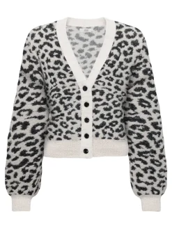 JDYLORRAINE ANIMAL SHORT CARDIGAN KNT cement