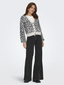 JDYLORRAINE ANIMAL SHORT CARDIGAN KNT cement