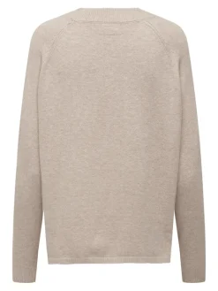 JDYMARCO L/S O-NECK SLIT PULL KNT NOOS beige